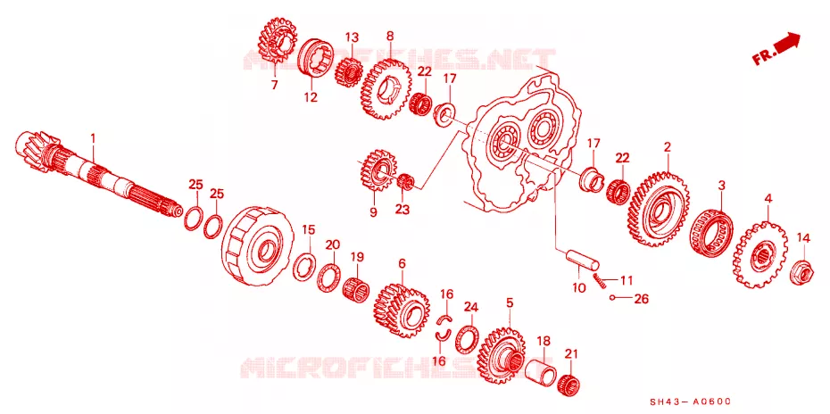 COUNTERSHAFT Honda  CIVIC 1989 DX 4 speed automatic 