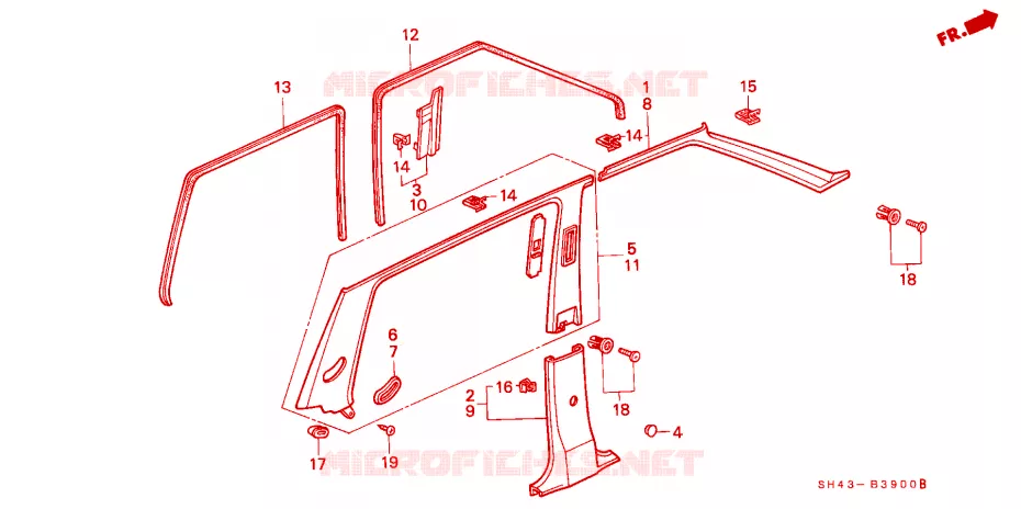 DOOR TRIM Honda  CIVIC 1989 DX 4 speed automatic 
