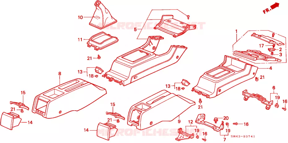 CONSOLE (2) Honda  ACCORD 1992 DX 4 speed automatic 