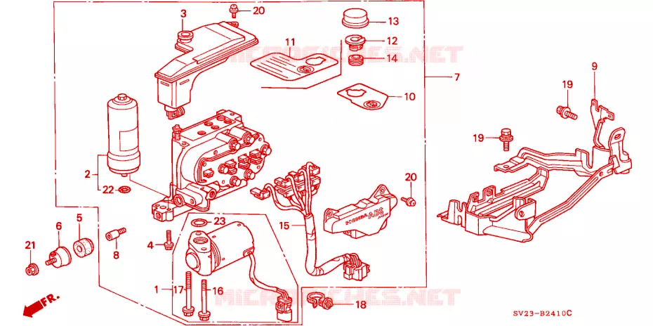 ABS MODULATOR Honda  ACCORD COUPE 1994 DX 4 speed automatic 