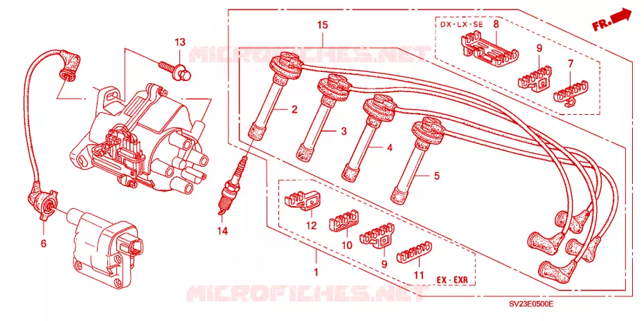 HIGH TENSION CORD/ SPARK PLUG Honda  ACCORD COUPE 1996 DX 4 speed automatic 