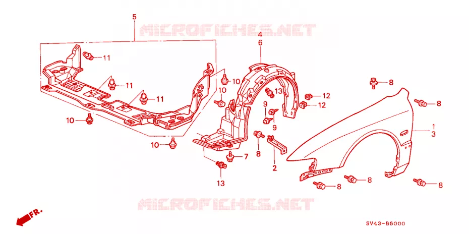 FRONT FENDERS Honda  ACCORD 1994 LX 4 speed automatic 