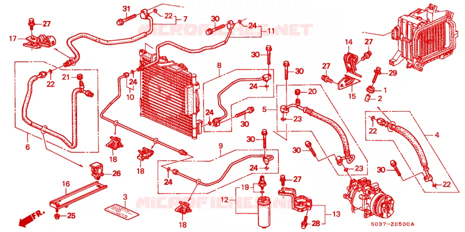 AIR CONDITIONER (HOSES/PIPES) Honda  CIVIC 2000 1.4 IS 4 speed automatic 