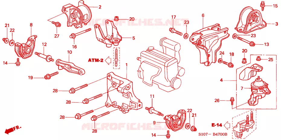 ENGINE MOUNTS (AT) Honda  CRV 1998 RVSI 4 speed automatic 