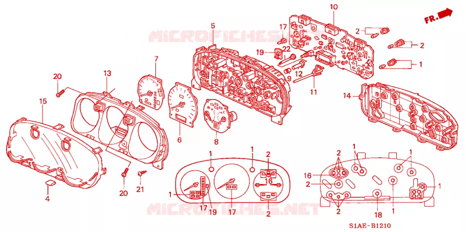 COMBINATION METER COMPONENTS Honda  ACCORD 2000 2.0 IES D4 4 speed automatic 
