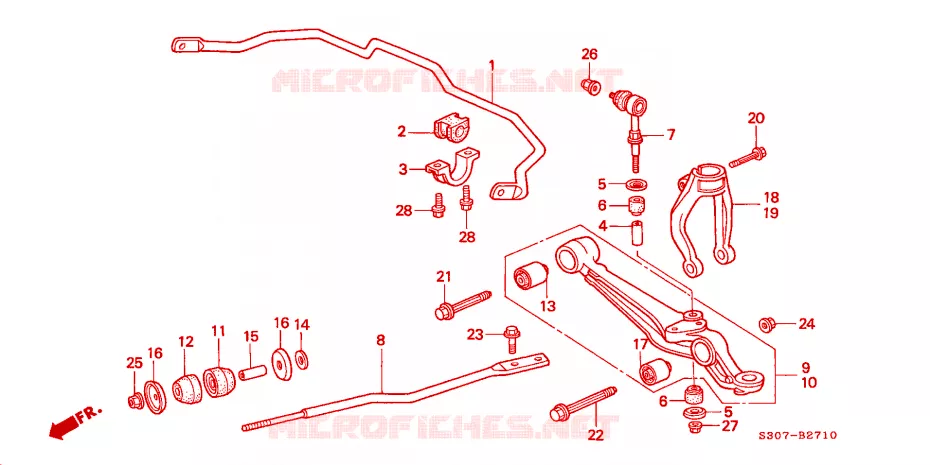 FRONT STABILIZER/ FRONT LOWER ARM Honda  PRELUDE 2000 VTI 4 speed automatic 