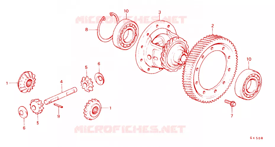 DIFFERENTIAL GEAR Honda  ACCORD 1983 EX 5 speed manual 