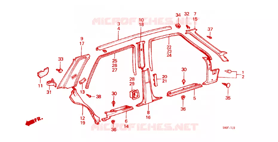 DOOR TRIM (4D) Honda  ACCORD 1983 EX 5 speed manual 