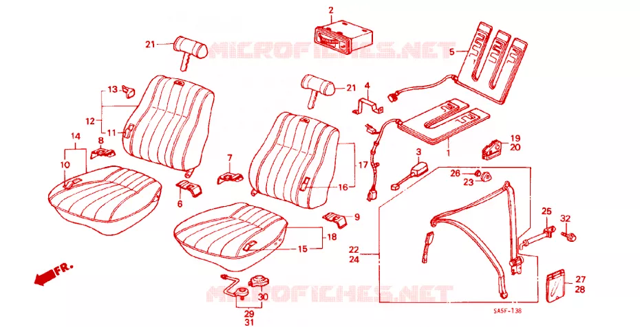 FRONT SEAT/SEATBELTS Honda  ACCORD 1983 EX 5 speed manual 
