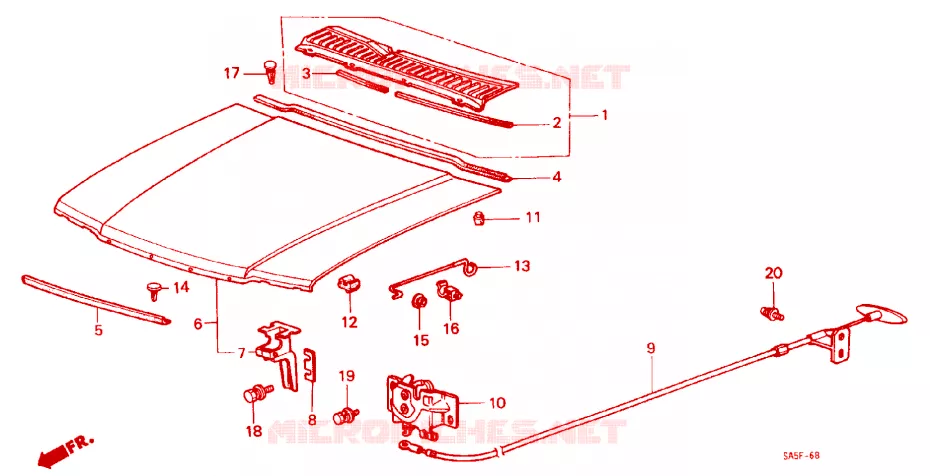 HOOD Honda  ACCORD 1982 STD 3 speed automatic 