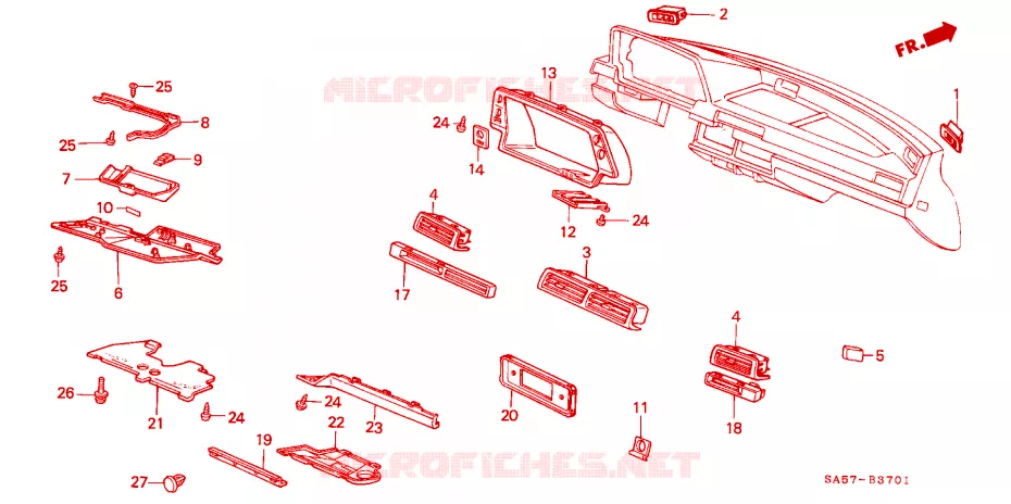 INSTRUMENT GARNISH Honda  ACCORD 1983 STD 3 speed automatic 