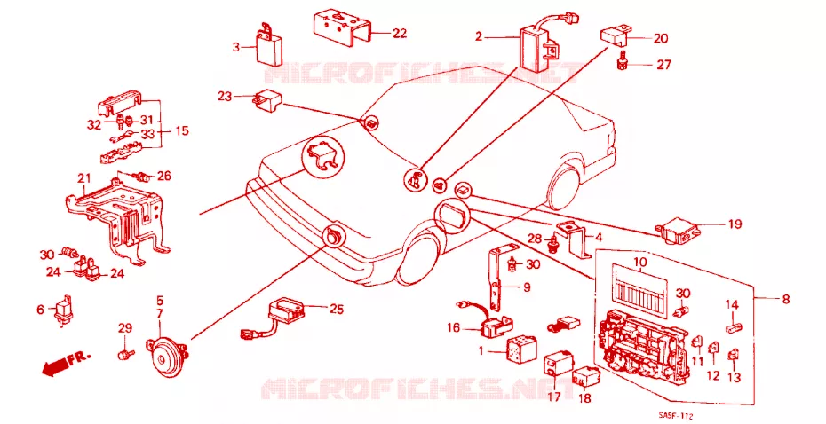 MAIN FUSE/HORN/RELAY Honda  ACCORD 1982 STD 3 speed automatic 