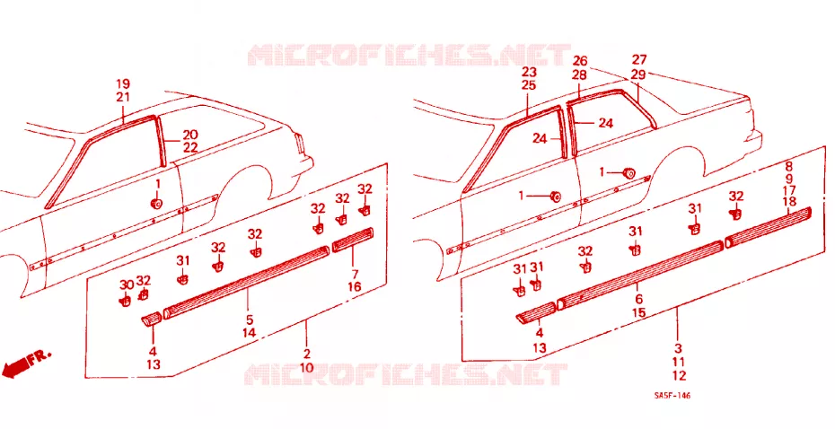 SIDE PROTECTOR Honda  ACCORD 1983 STD 3 speed automatic 