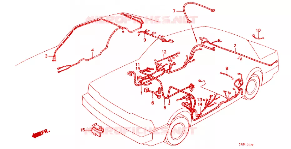 WIRE HARNESS (3) Honda  ACCORD 1982 STD 3 speed automatic 
