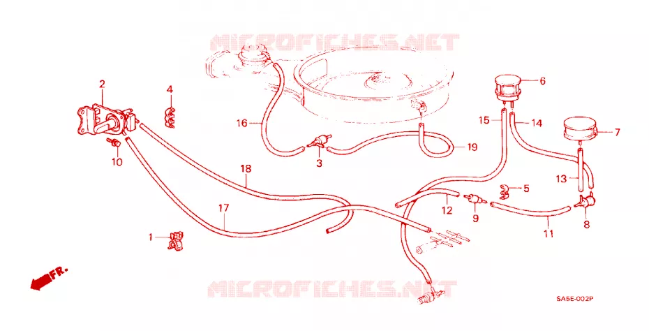 AIR CLEANER TUBING Honda  ACCORD 1984 EXR 4 speed automatic 