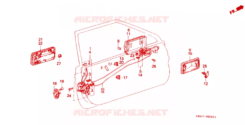 DOOR LOCKS Honda  PRELUDE 1983 EX 5 speed manual 