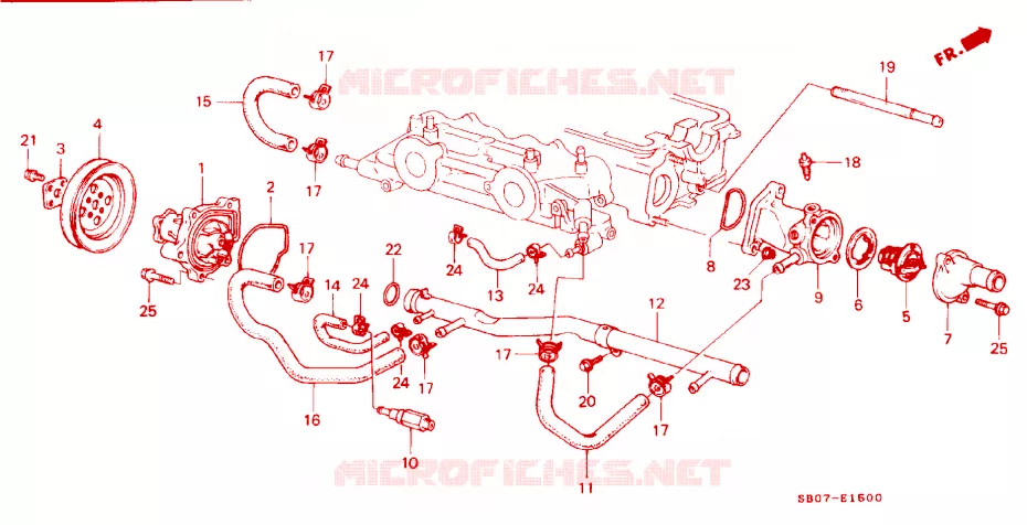 WATER PUMP Honda  PRELUDE 1983 STD 5 speed manual 