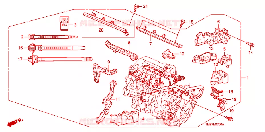 ENGINE WIRE HARNESS Honda  INSIGHT 2010 COMFORT full automatic 