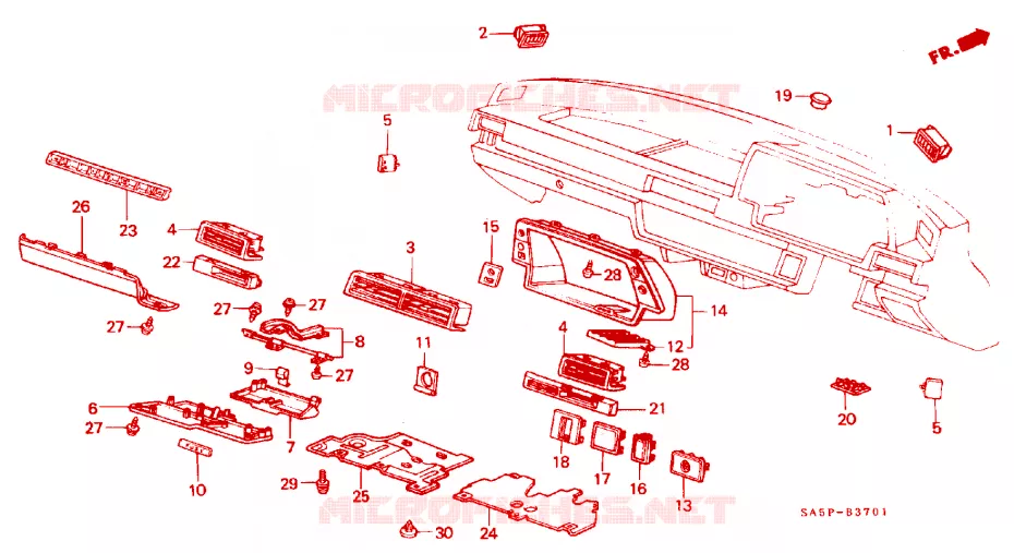 INSTRUMENT GARNISH Honda  ACCORD 1983 GL 4 speed automatic 