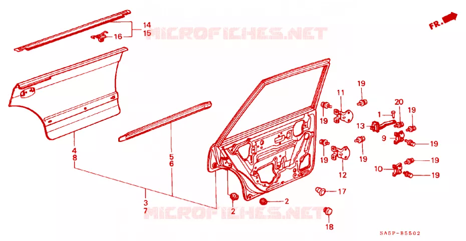 REAR DOOR PANEL Honda  ACCORD 1982 EX 3 speed automatic 