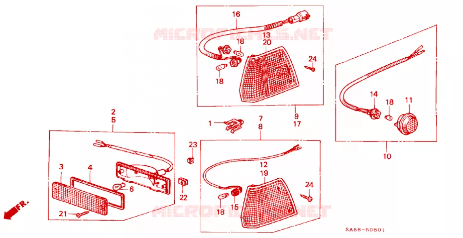 FRONT COMBINATION LIGHT Honda  ACCORD 1984 STD 4 speed automatic 